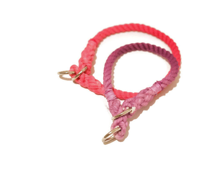 Rope Dog Collar - 13 inches Ombre
