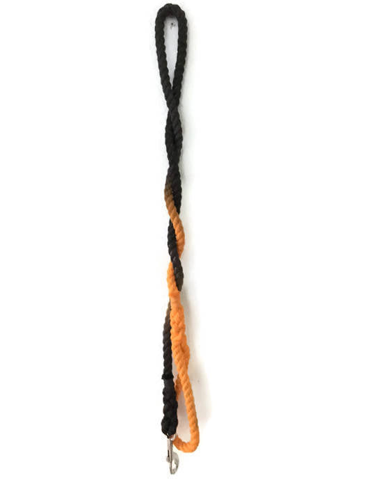 Rope Dog Leash - 4 ft Black and Orange Ombre