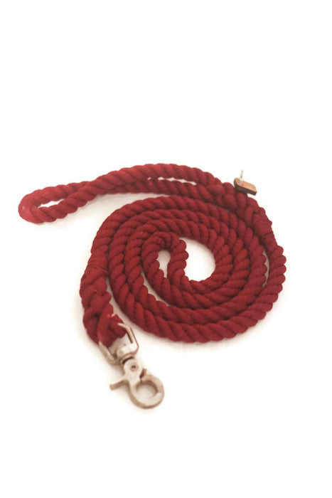 Rope Dog Leash - 4 ft Burgundy