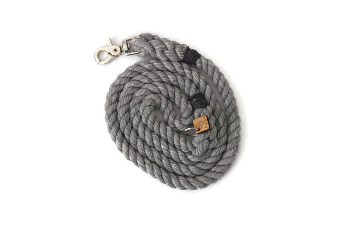 Rope Dog Leash - Traffic Lead (2 ft) Grey