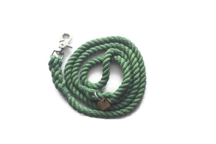 Single Color Rope Dog Leash - 4 ft Green