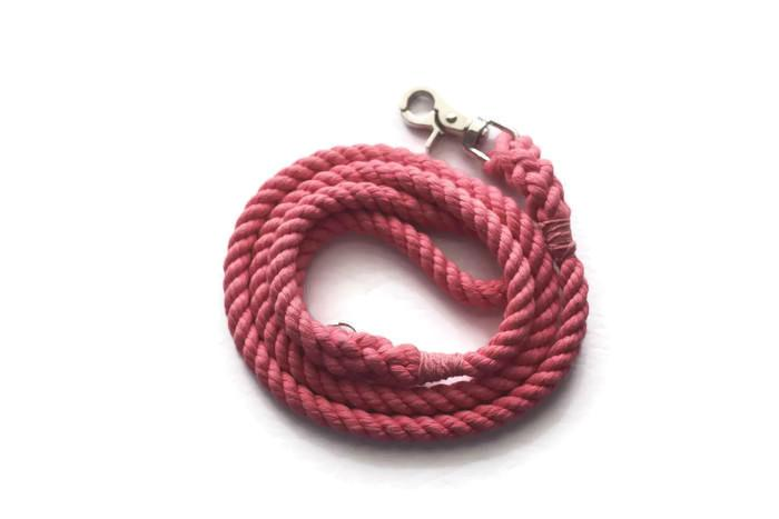 Single Color Rope Dog Leash - 4 ft Pink