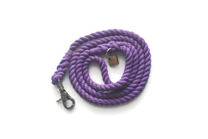Single Color Rope Dog Leash - 5 ft Purple