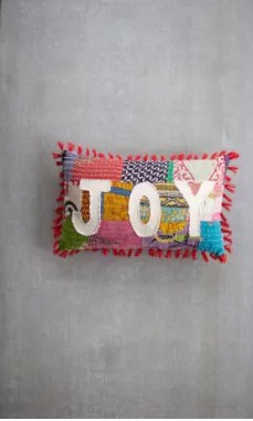 Christmas Joy - Kantha Pillow