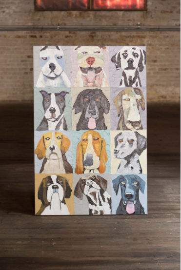 Oil Painting Emotional Dogs. Each Oil Painting Is Hand Painted On A 1.25" Thick Canvas With Finished Edges. 32" X 48"T