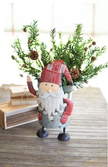 Recycled Iron Santa With Military Canister