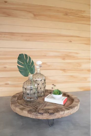 Recycled Round Wood Display Tray