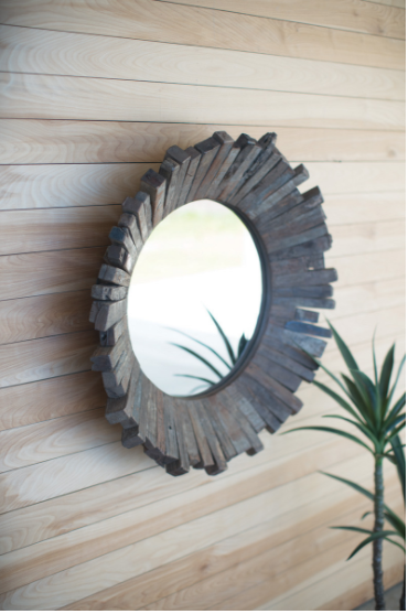 Recycled Wood Mirror 6" X 35"D