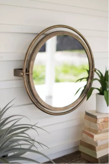 Round Wall Mirror With Adjustable Bracket