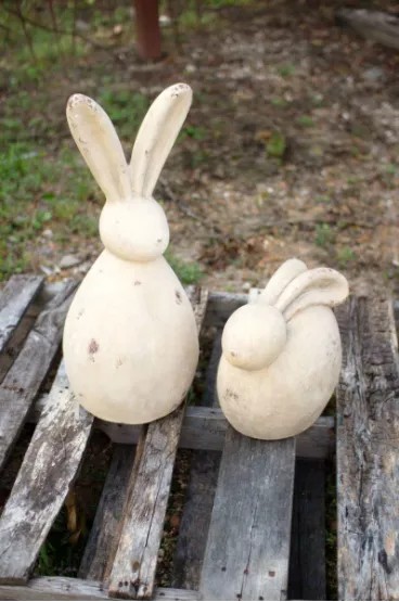 Set Of Two Rabbit Sculptures