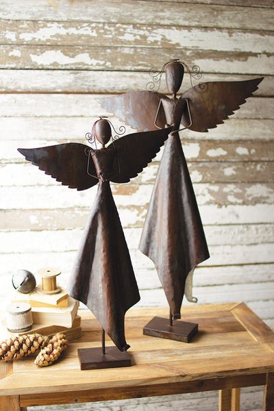 Set Of Two Rustic Angels
