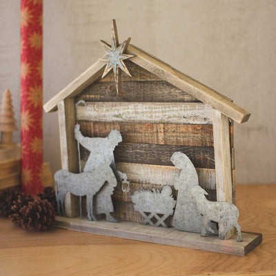 Wood And Metal Nativity