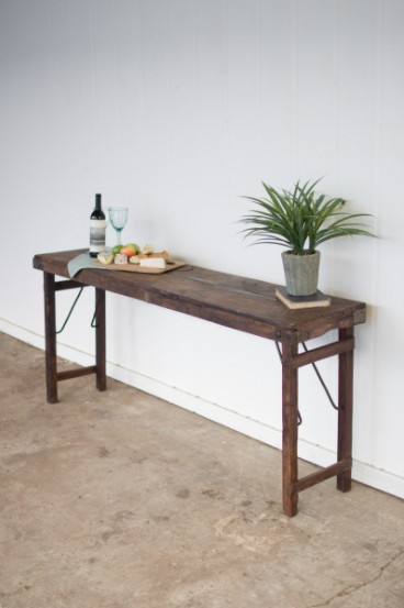 Wooden Folding Console Table 68" X 16" X 30"T