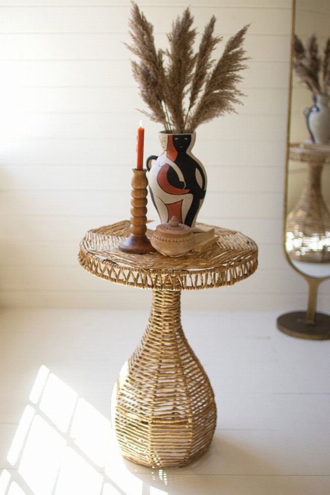 Woven Bulb Seagrass Side Table