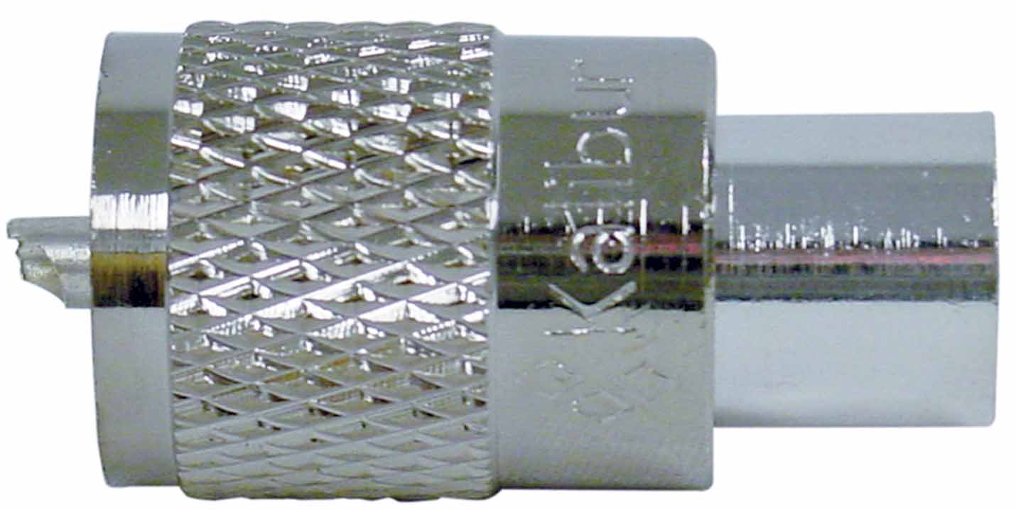 Teflon Pl259 W/Silver Body, Shell & Pin (Bagged)