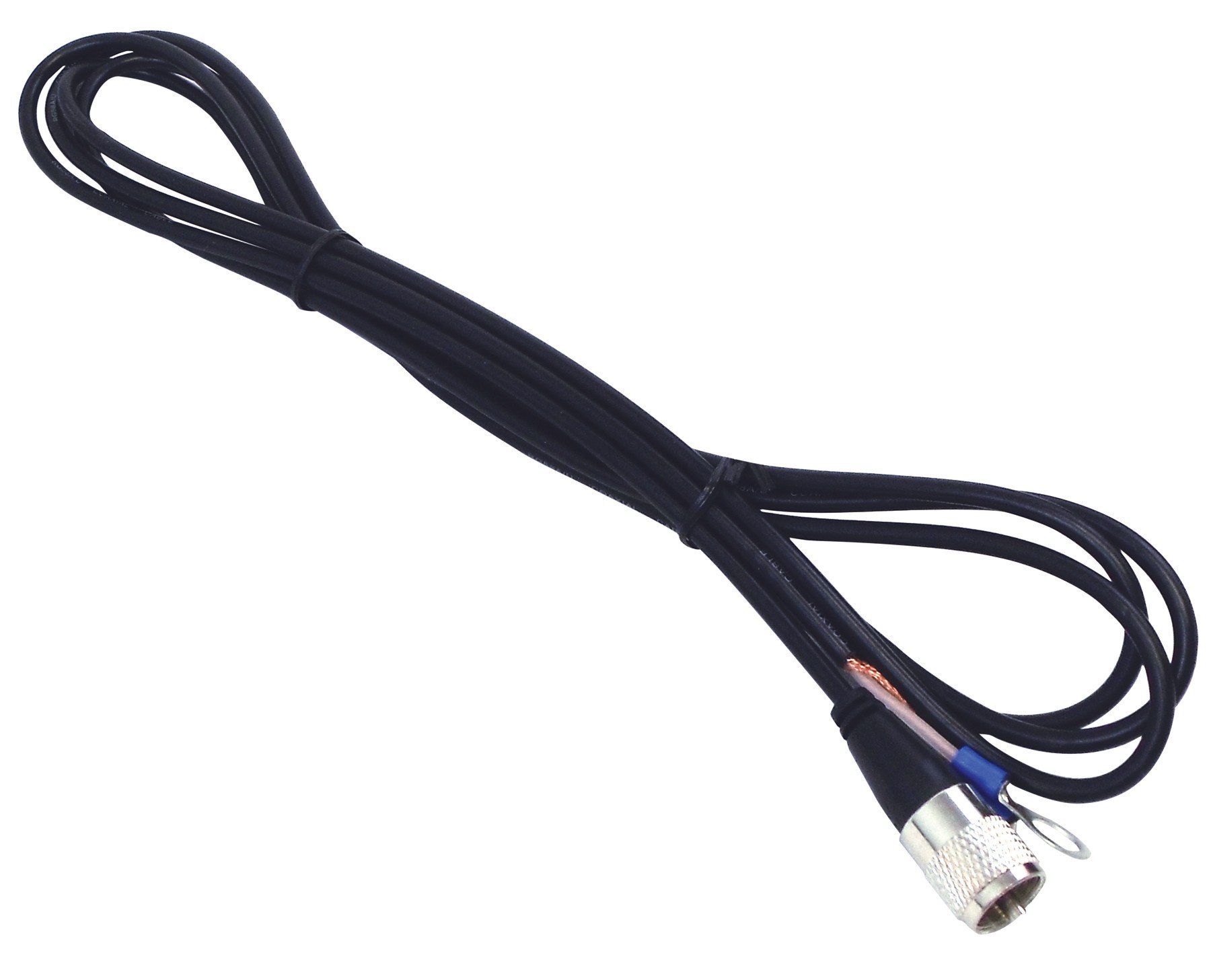 Kalibur 9 Foot Black Rg58A/U - 95% Shielded Coax Cable Assembly With A Molded Pl259 Connector And Ring Terminal Ends