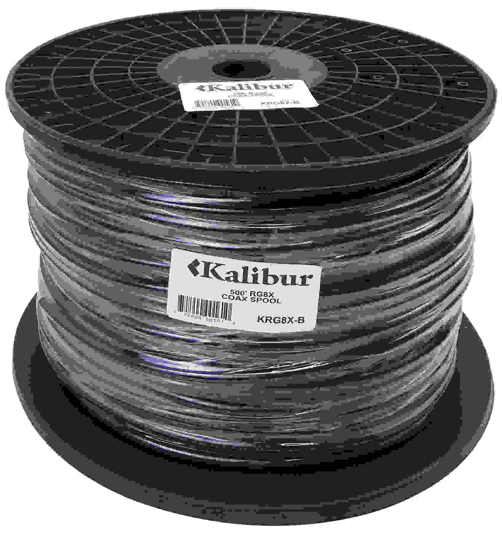 Kalibur 500 Foot Spool Of Black Rg8X Coax Cable With 90% Shield