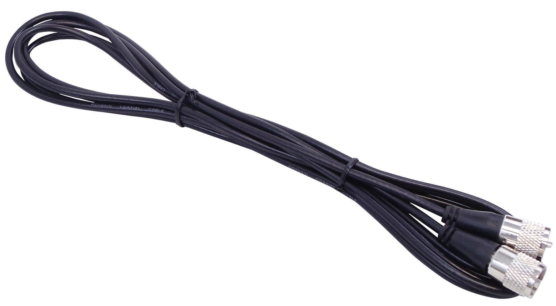 Kalibur 12 Foot Black Rg58A/U Coax Cable Assembly With Molded Pl259 Connectors On Each End