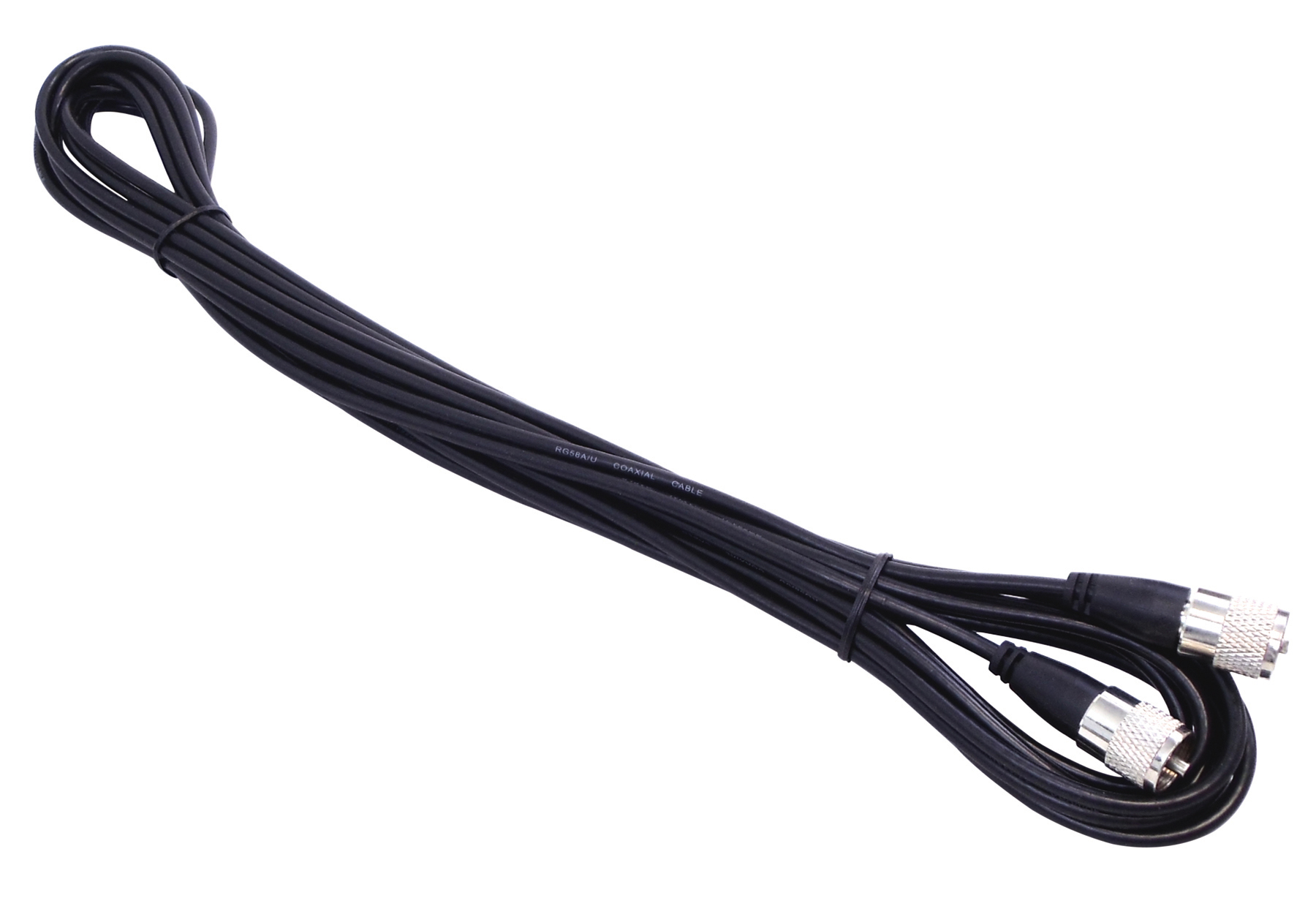 Kalibur 25 Foot Black Rg58A/U Coax Cable Assembly With Molded Pl259 Connectors On Each End