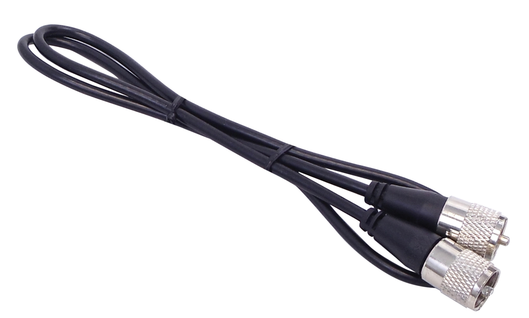 Kalibur 3 Foot Black Rg58A/U Coax Cable Assembly With Molded Pl259 Connectors On Each End