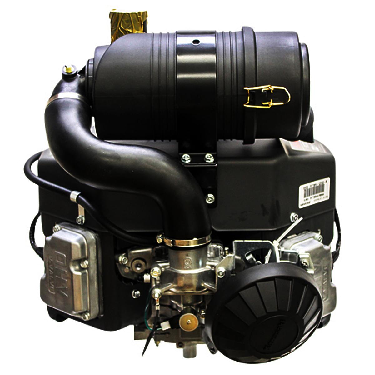 23.5hp Twin Cylinder Vertical 1"x3-5/32" Shaft, Electric Start, 15 Amp Alternator, Canister Air Filter, Kawasaki Engine