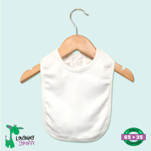 The Laughing Giraffe Baby Bibs With Velcro Closure One Size White Style #LG3462W