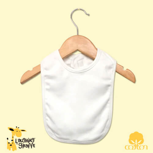 The Laughing Giraffe Baby Bibs With Velcro Closure One Size White Style #LG2480W