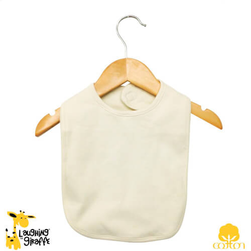 The Laughing Giraffe Baby Bibs With Velcro Closure One Size Natural Style #LG2480N