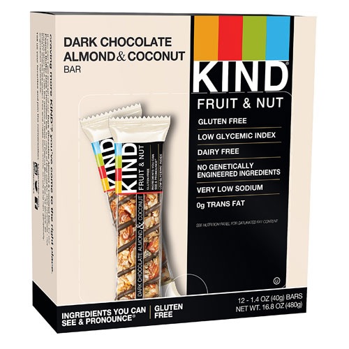 Kind Dark Chocolate Almond and Coconut Bars (12x1.4 OZ)
