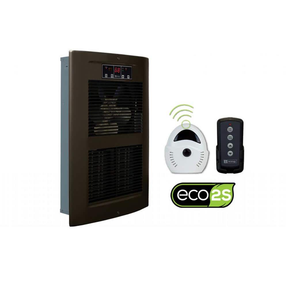 King Electric LPW ECO2S Electronic 2-Stage Wall Heater w/ Remote, 4500W / 240V, Oiled Bronze