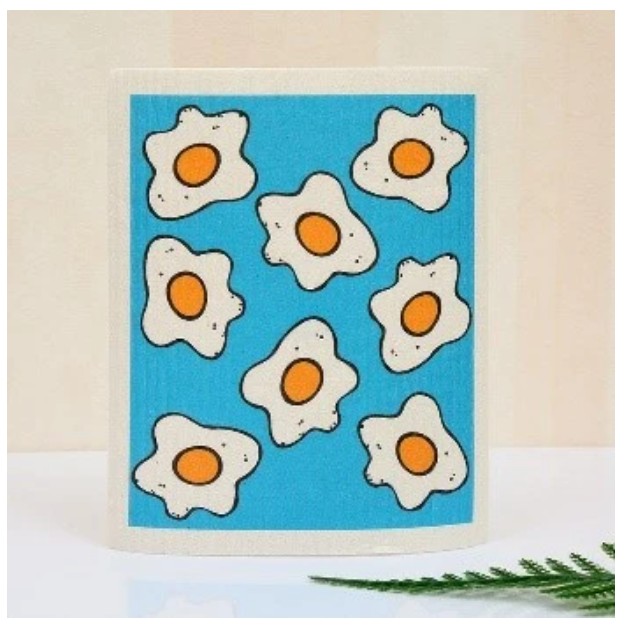 Eggs Sunny Side Up Swedish Dishcloths