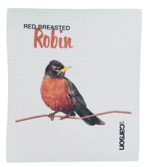 Red Breasted Robin Swedish Dishcloths