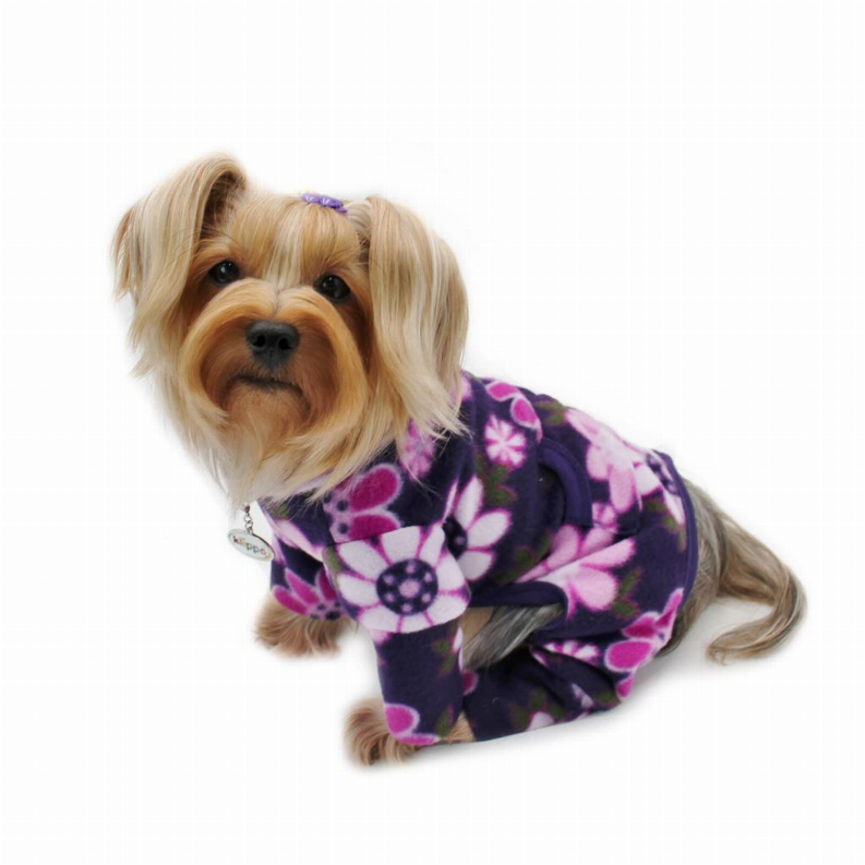 Midnight Garden Fleece Turtleneck Pajamas - Small Violet