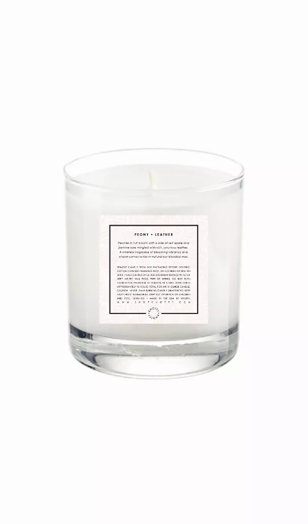 11 oz. Soy Candle - One Size Peony + Leather
