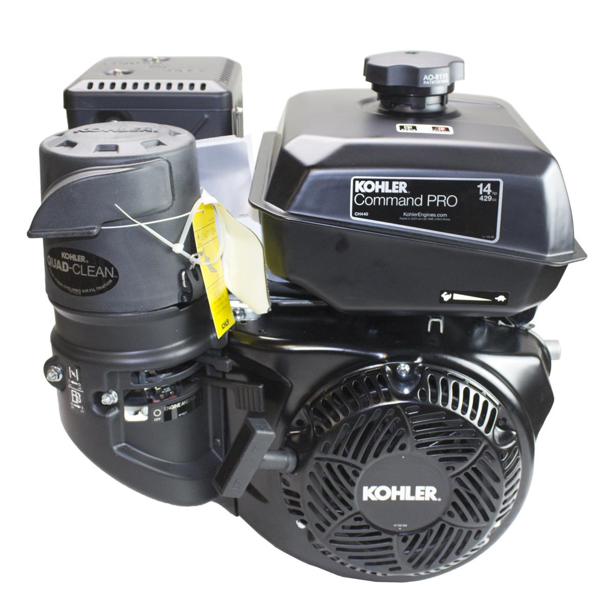 14hp Kohler Command Pro OHV Engine, Horizontal 1"x3-21/32" Shaft, Recoil Start, Dual Bearings, Cyclonic Air Cleaner (includes ba