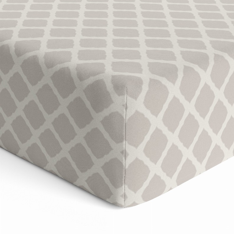 B & N Fitted Crib Sheet - Grey Lattice