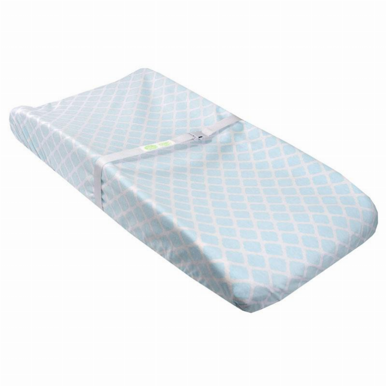 B&N Changing Pad Sheet Slits For Safety Strap - Blue Lattice