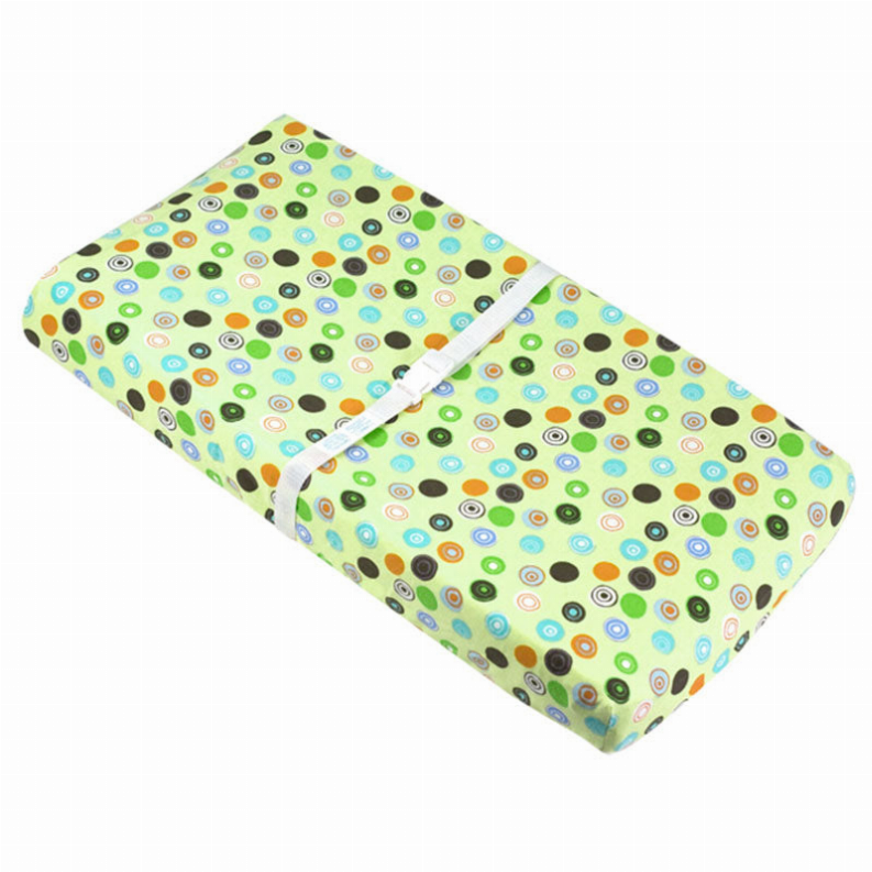 Change Pad Fitted Sheet - Green w/ Circles