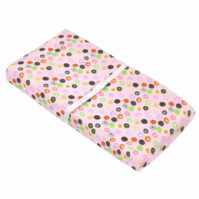 Change Pad Fitted Sheet - Pink w/ Circles