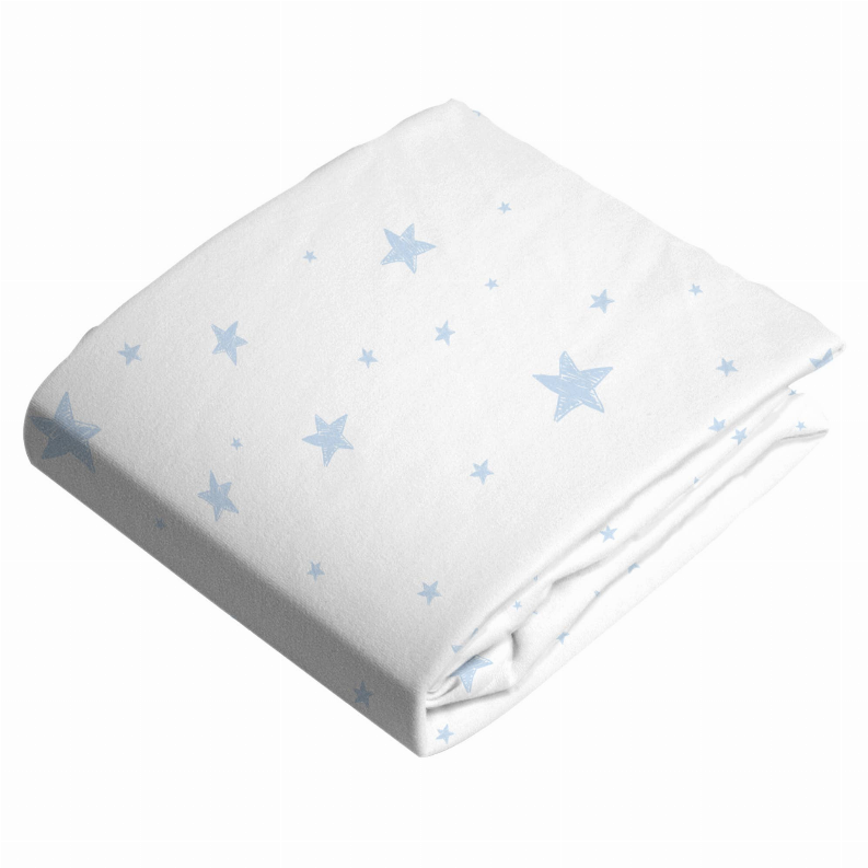 Change Pad Flannel Sheet - Blue Scribble Star