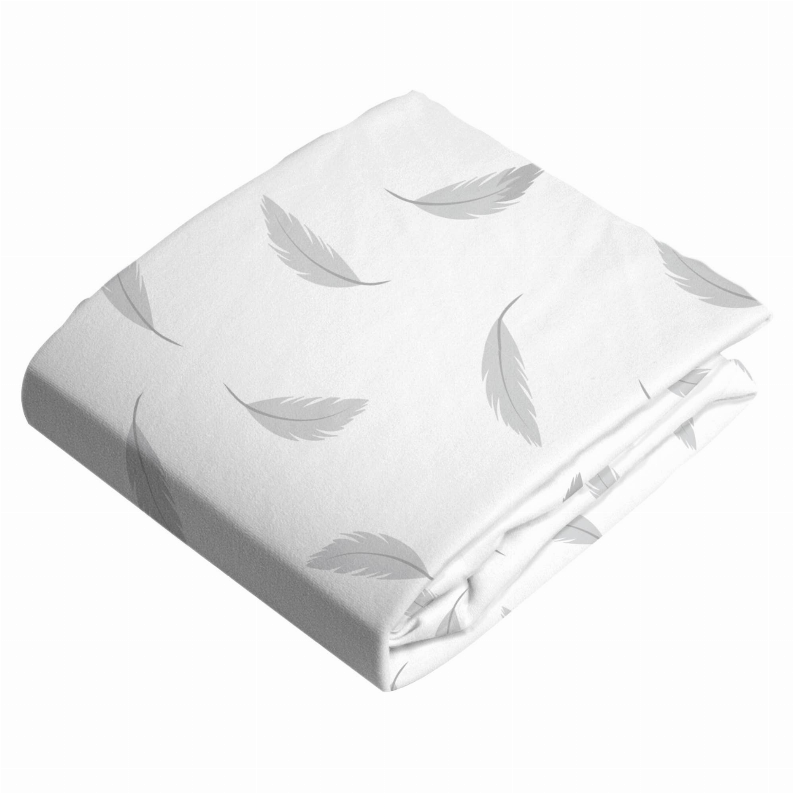 Change Pad Flannel Sheet - Grey Feathers