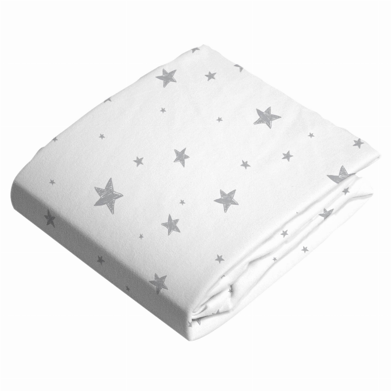 Change Pad Flannel Sheet - Grey Scribble Star