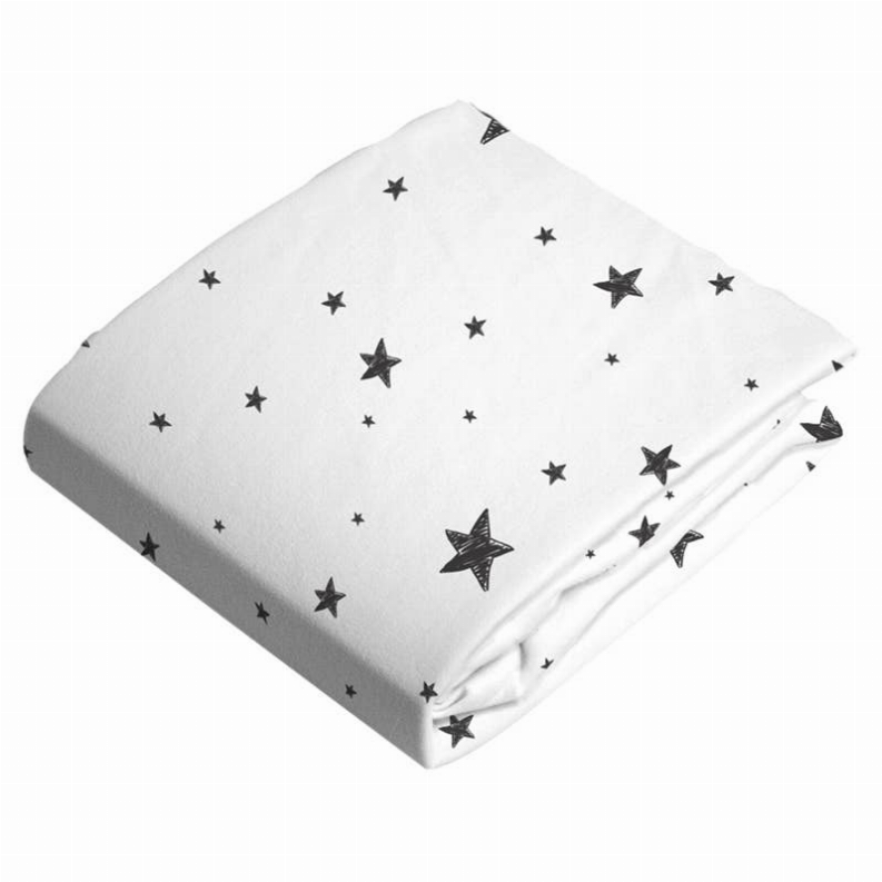 Change Pad Flannel Sheet - Scribble Star B&W