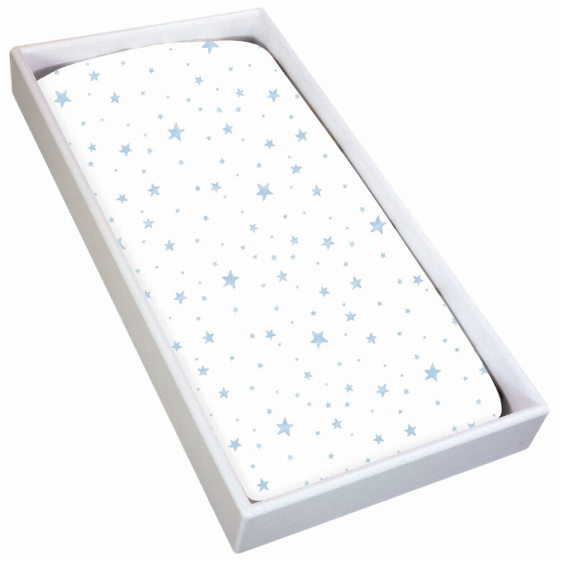 Change Pad Sheet Flannel - Blue Scribble Star