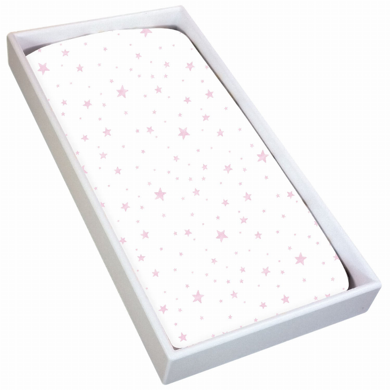 Change Pad Sheet Flannel - Pink Scribble Star