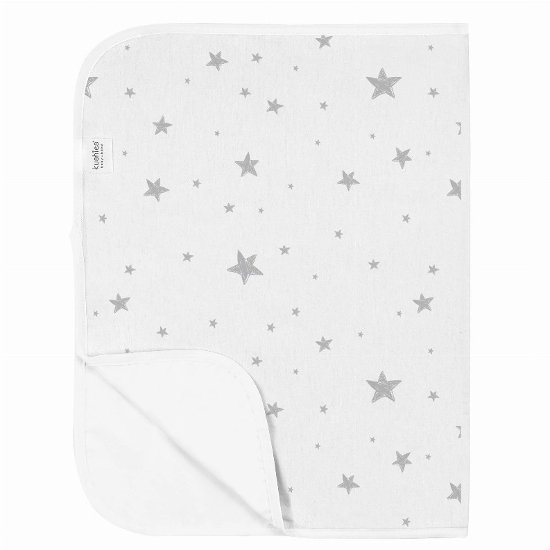 Deluxe Baby Changing Pad - Grey Scribble Star
