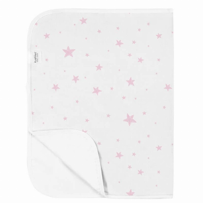 Deluxe Baby Changing Pad - Pink Scribble Star