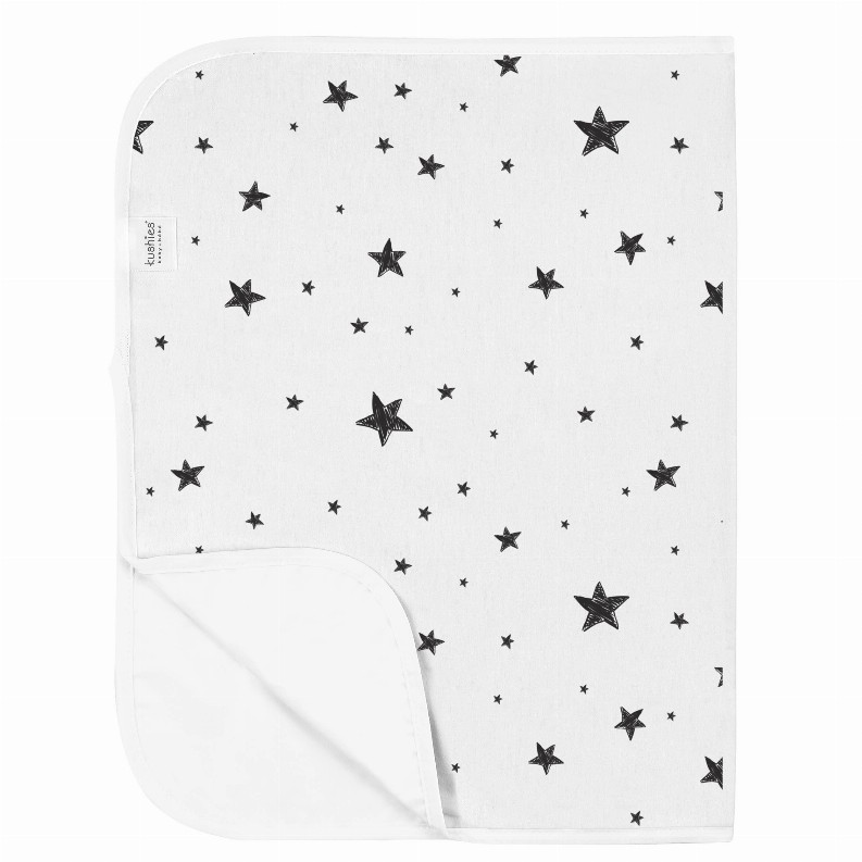 Deluxe Baby Changing Pad - Scribble Stars Black & White