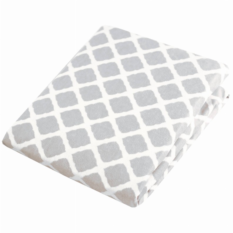 Fitted Change Pad Sheet - Grey Lattice