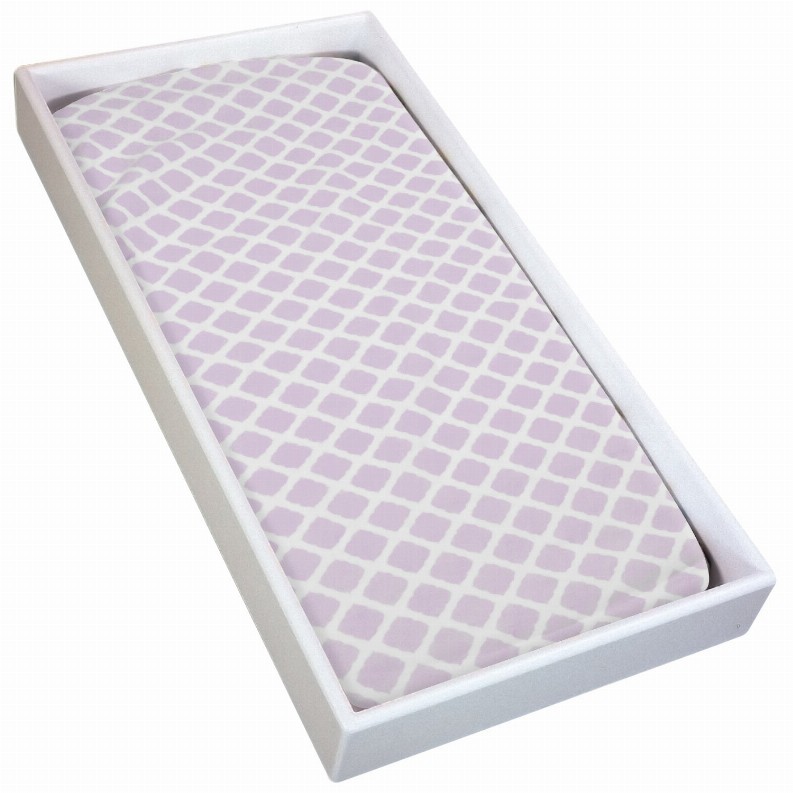 Fitted Change Pad Sheet - Lilac Lattice
